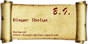 Bleyer Ibolya névjegykártya